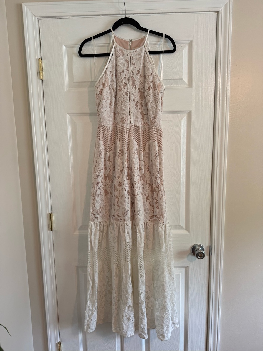 Eliza J Ivory Lace Maxi Dress